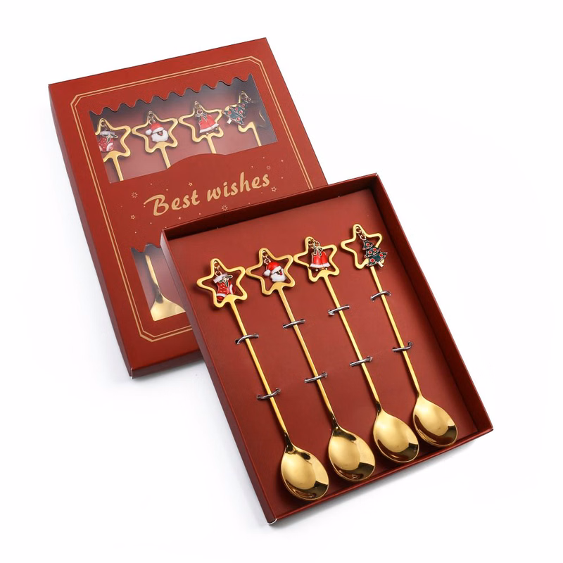 4pcs Christmas Spoon Fork Tableware Set