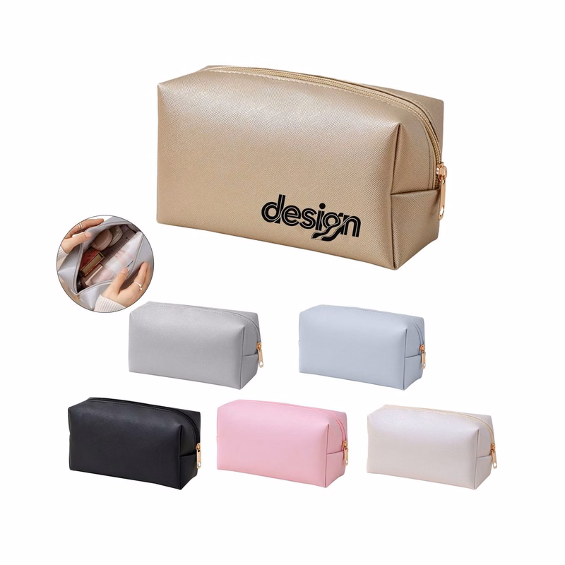 PU Waterproof Portable Square Makeup Bag