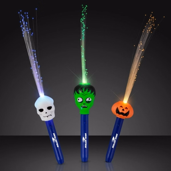 Light-up fiber optic wand