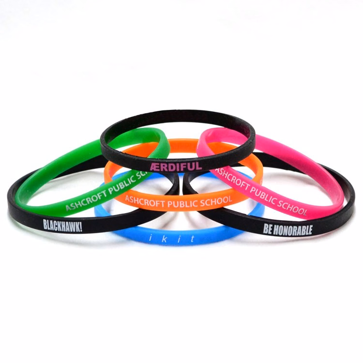 1/4" Mini Printed Silicone Wristband