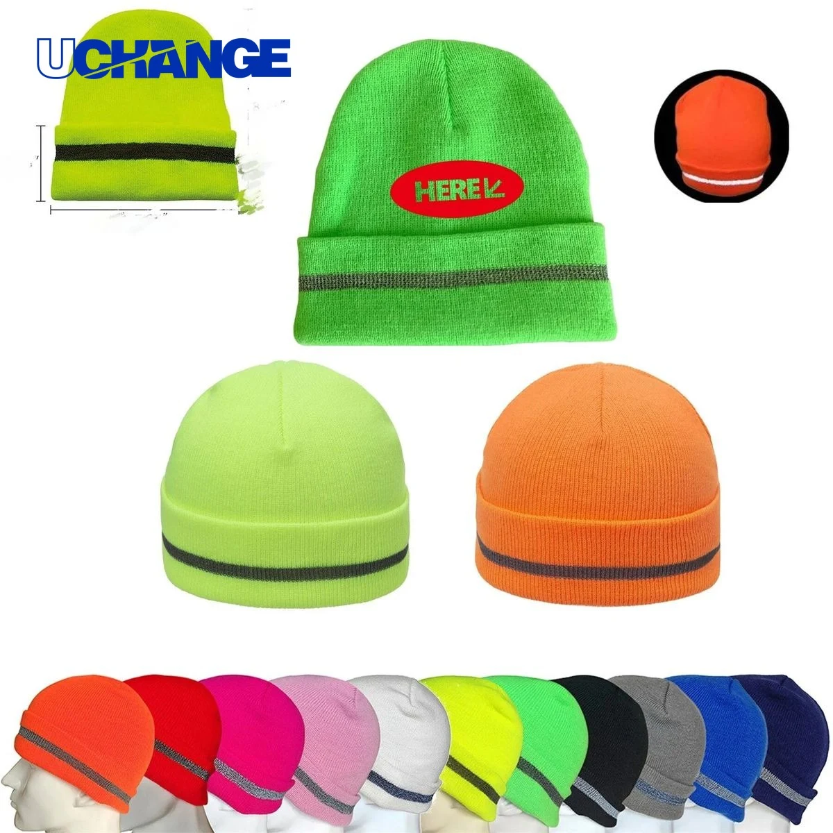 Reflective Knitted Hat for Night Safety and Outdoor Use 1