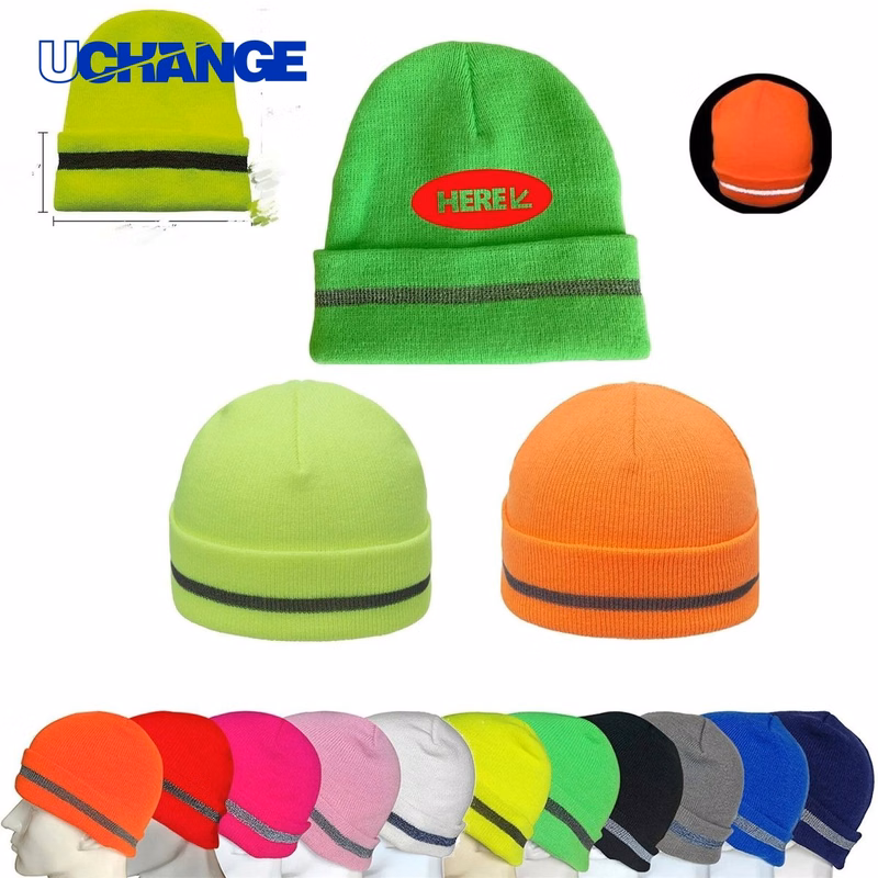 Reflective Knitted Hat for Night Safety and Outdoor Use