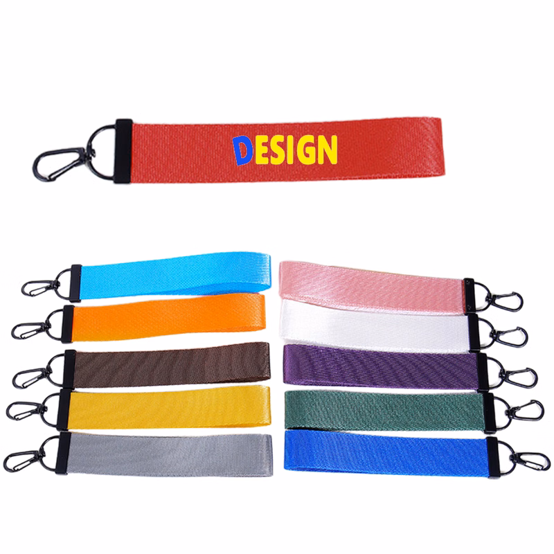 Plain Color Ribbon Keychain Lanyard