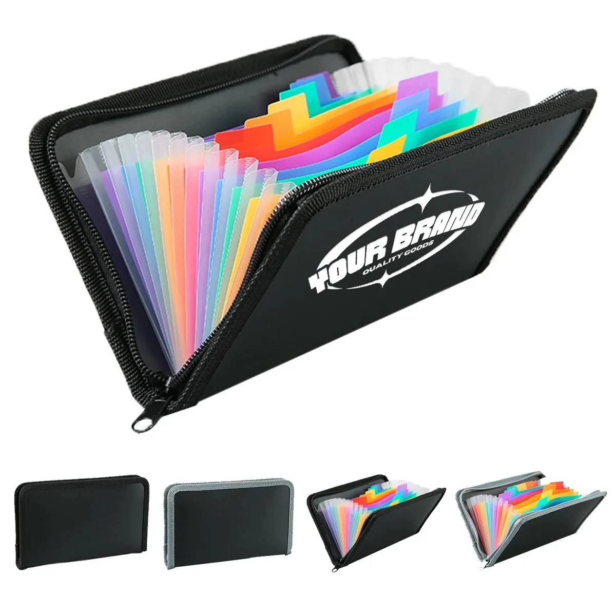 A6 Zipper Rainbow Bill Organizer Documents Storage 1