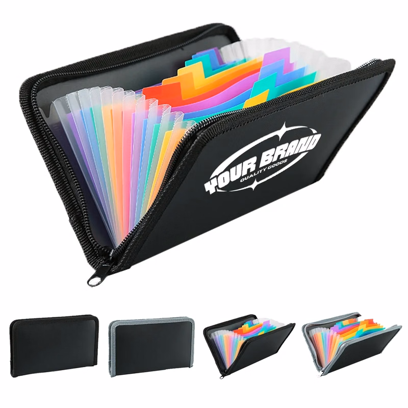A6 Zipper Rainbow Bill Organizer Documents Storage