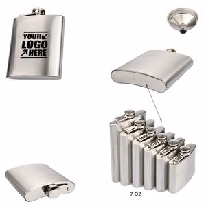 7oz Stainless Steel Flask With Tightly Sealed Cap