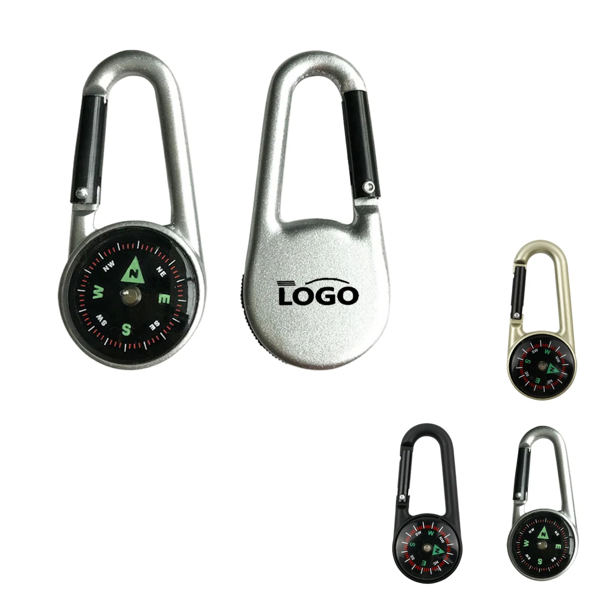 Metal Carabiner Compass Keychain For Outdoors 1