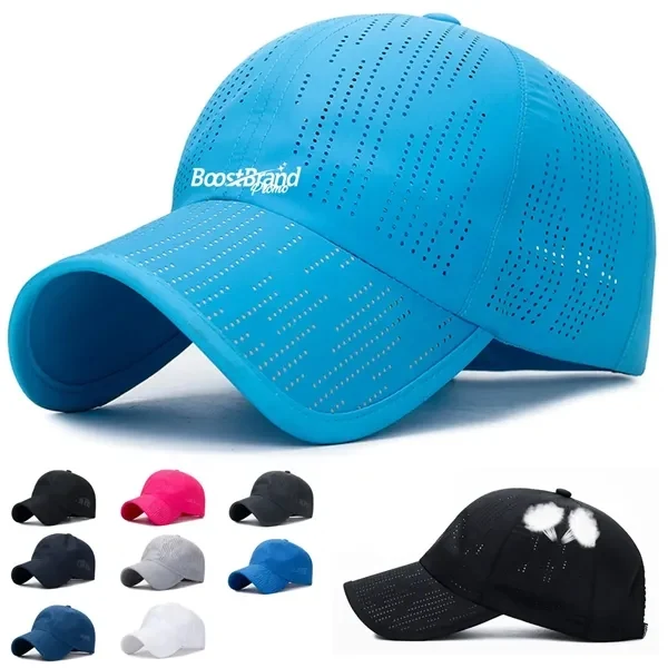 Custom Quick-Dry Laser Perforated Cap with Ventilation — Outdoor Sports & Activities 1