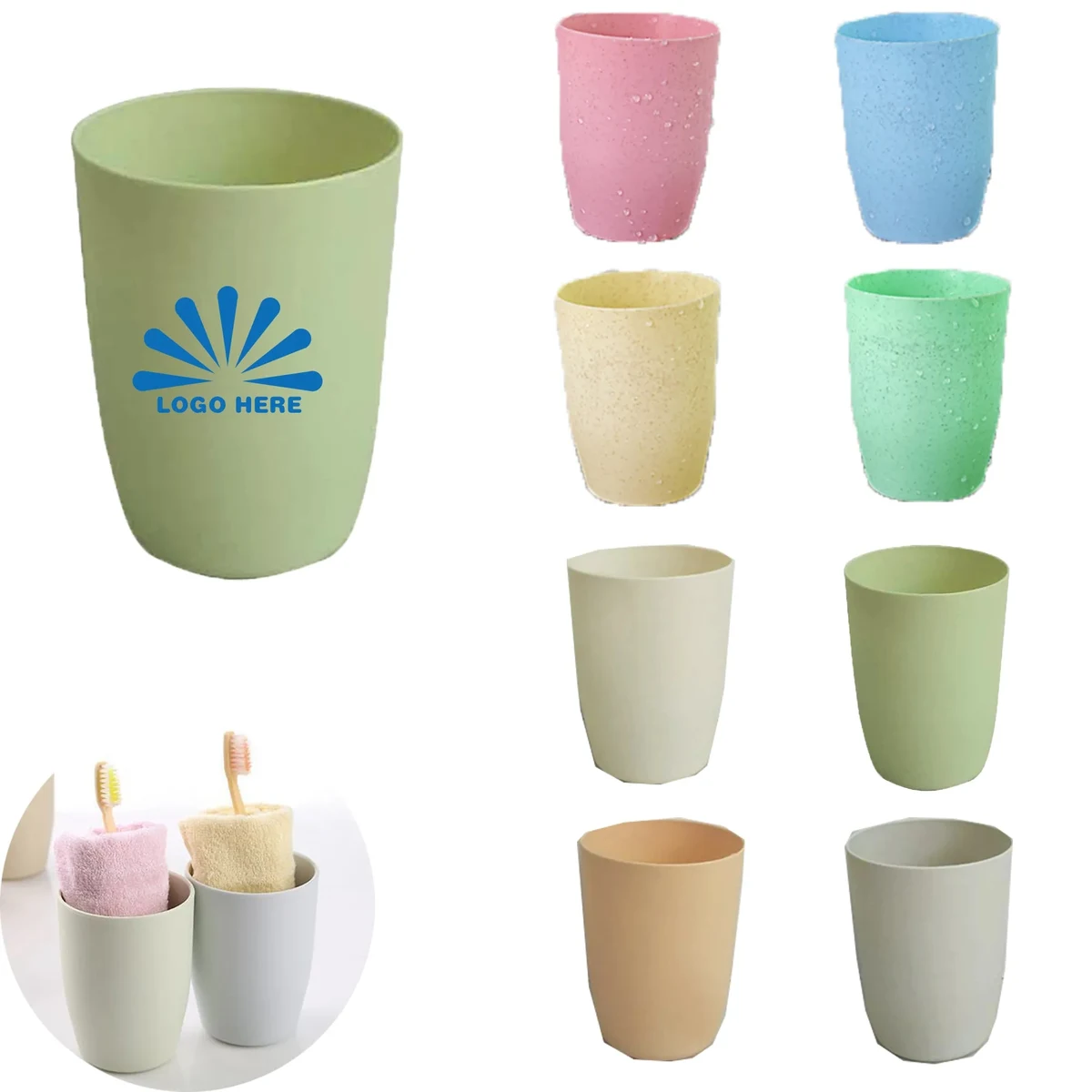 Minimalist Custom Logo Plastic Wash Cup 1