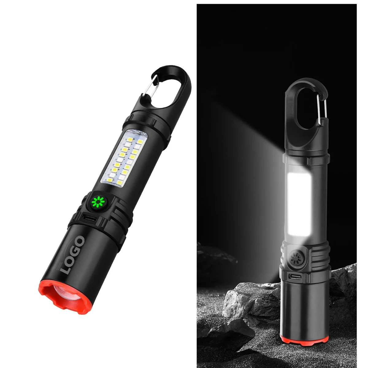 Multi-functional flashlight rechargeable portable outdoor 1