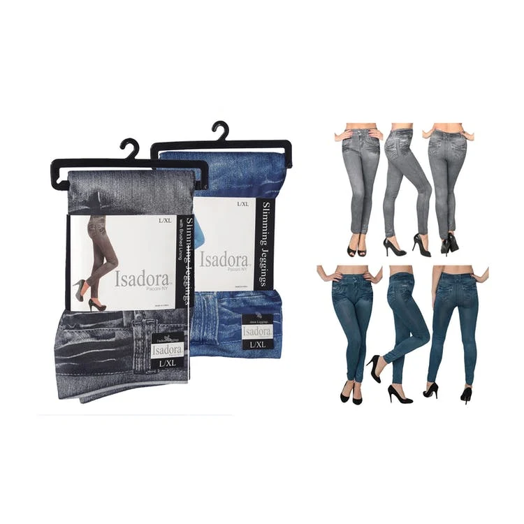 Women's High-Waist Jeggings - Blue Black S/M & L/XL 1