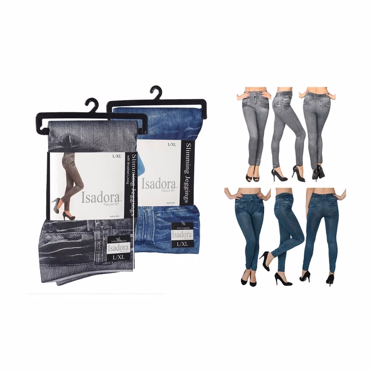 Women's High-Waist Jeggings - Blue Black S/M & L/XL