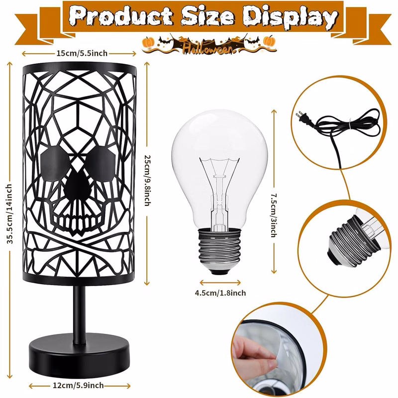 Halloween Skull Table Lamp