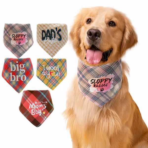 Slobbery Paws Plaid Pet Bandana