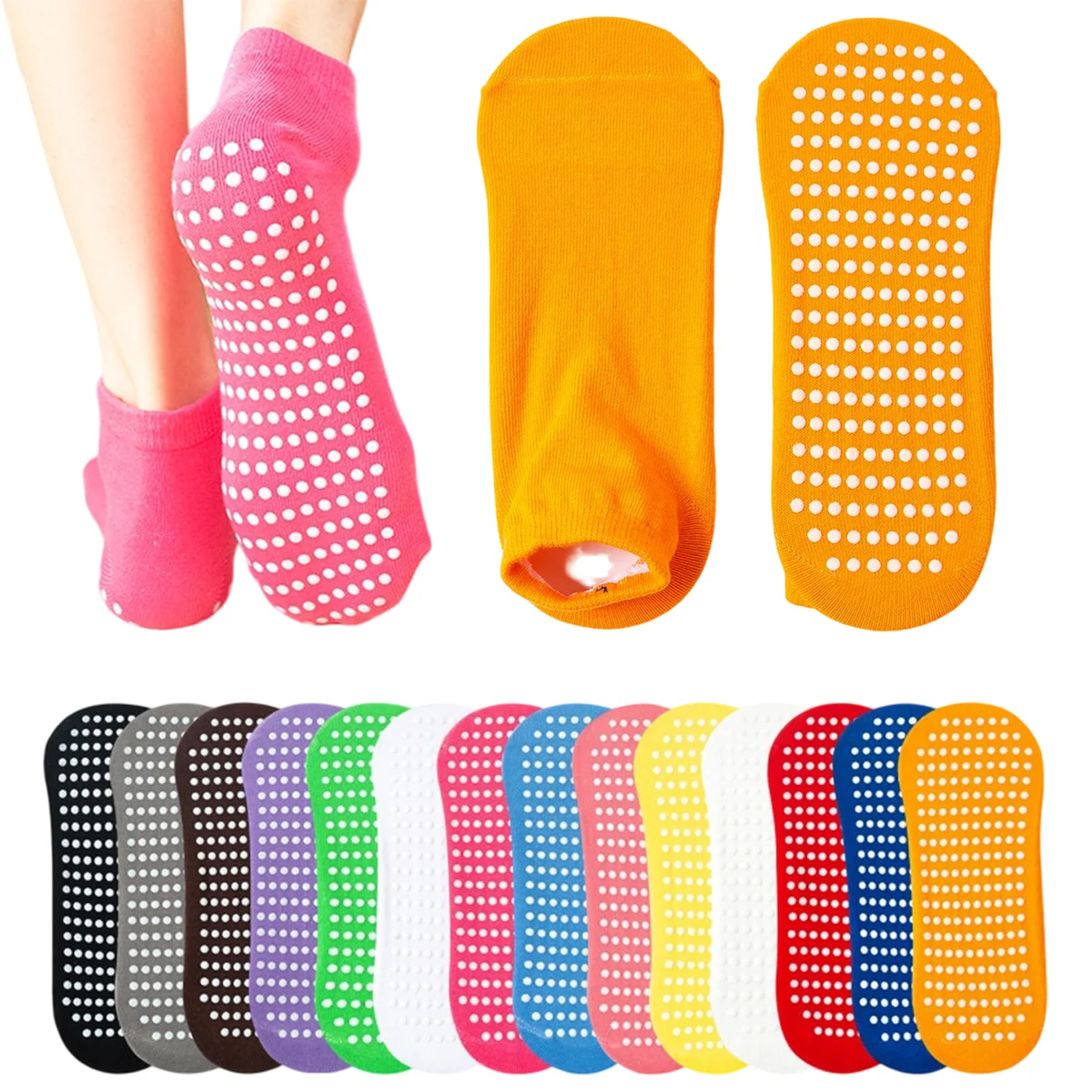 Adult Cotton Non Slip Yoga Pilates Grip Socks 1
