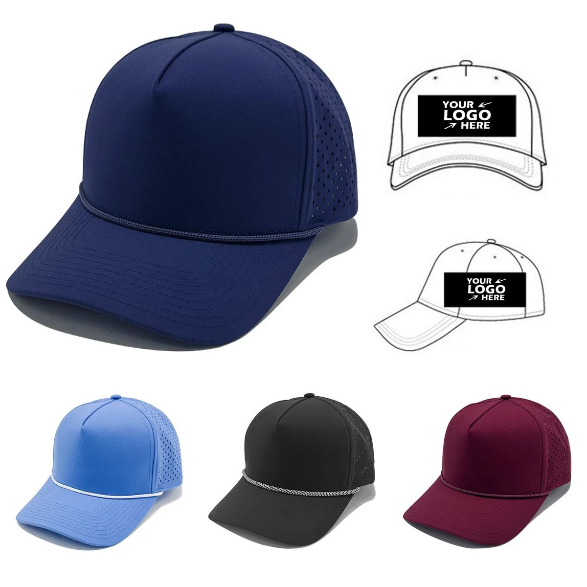 Five-Panel Performance Mesh Back Snapback Baseball Cap 1