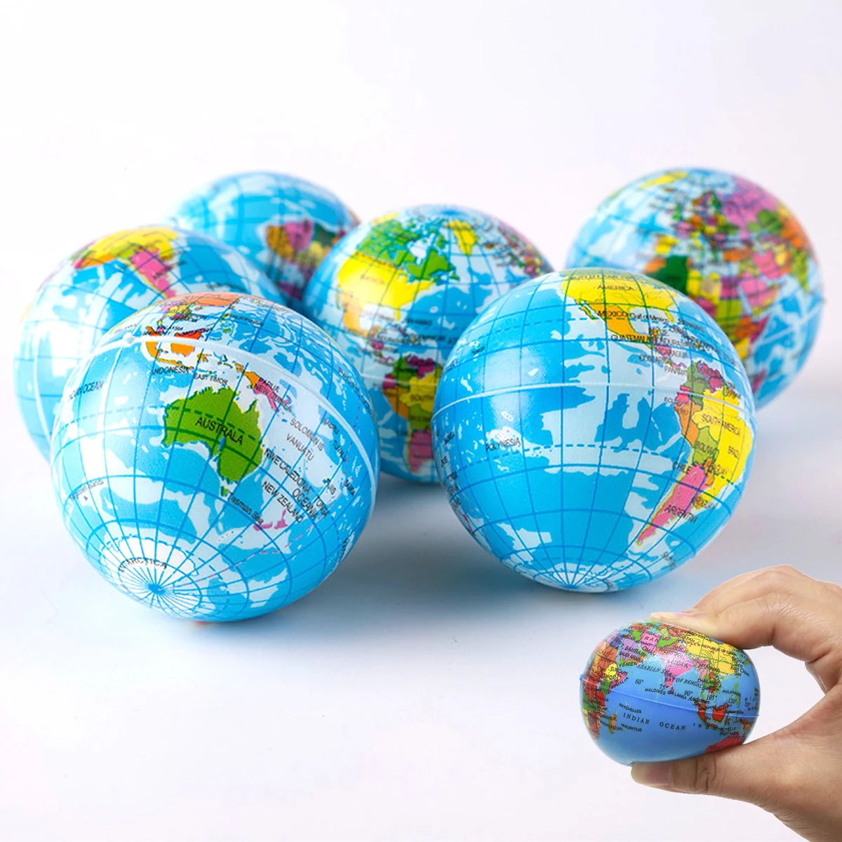 Mini World Map Foam Squeeze Ball 1