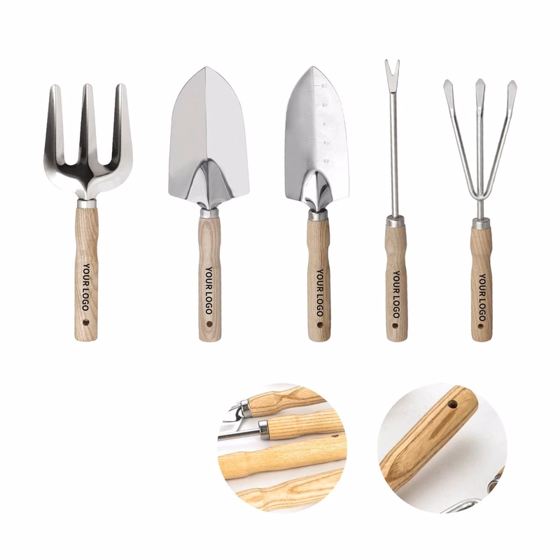 Stainless Garden Tool Set with Wooden Handles