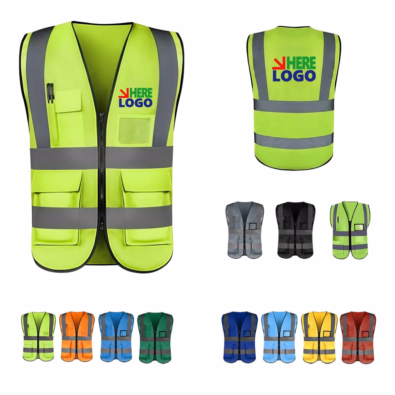 Zippered Construction Traffic Safety Apparel