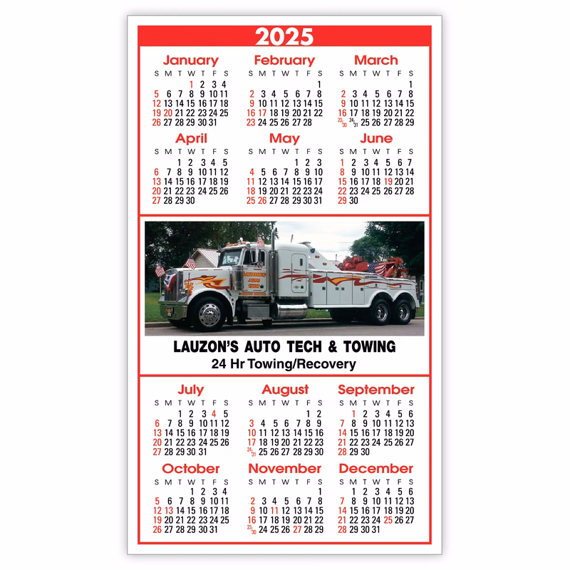 Utility Year-at-a-Glance Kwik-Stik Calendar w/ Center Ad Space