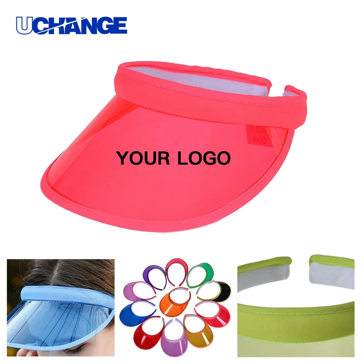 Transparent PVC Visor Hat for Outdoor Sun Protection 1