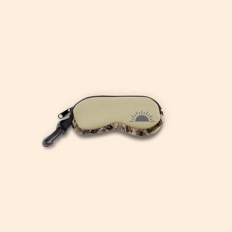 TRADEMARKED CAMO GUSSETED EYEGLASS CASE PKR - BONZ