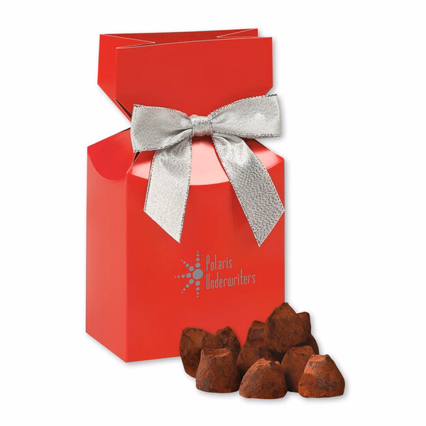 Cocoa Dusted Truffles in Red Premium Delights Gift Box