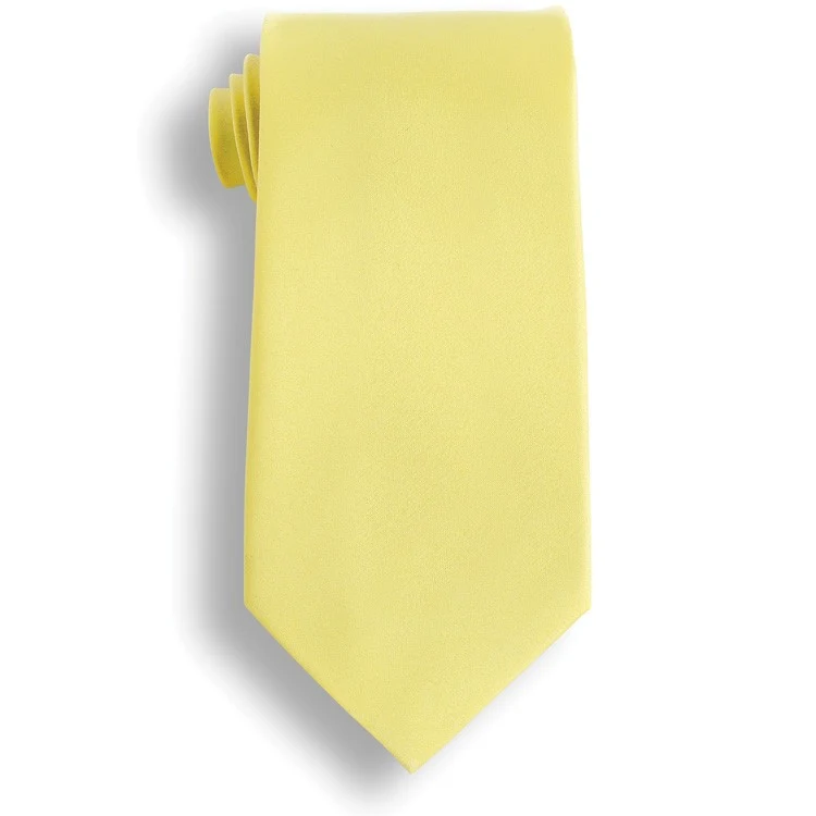 Light Yellow Polyester Satin Tie 1