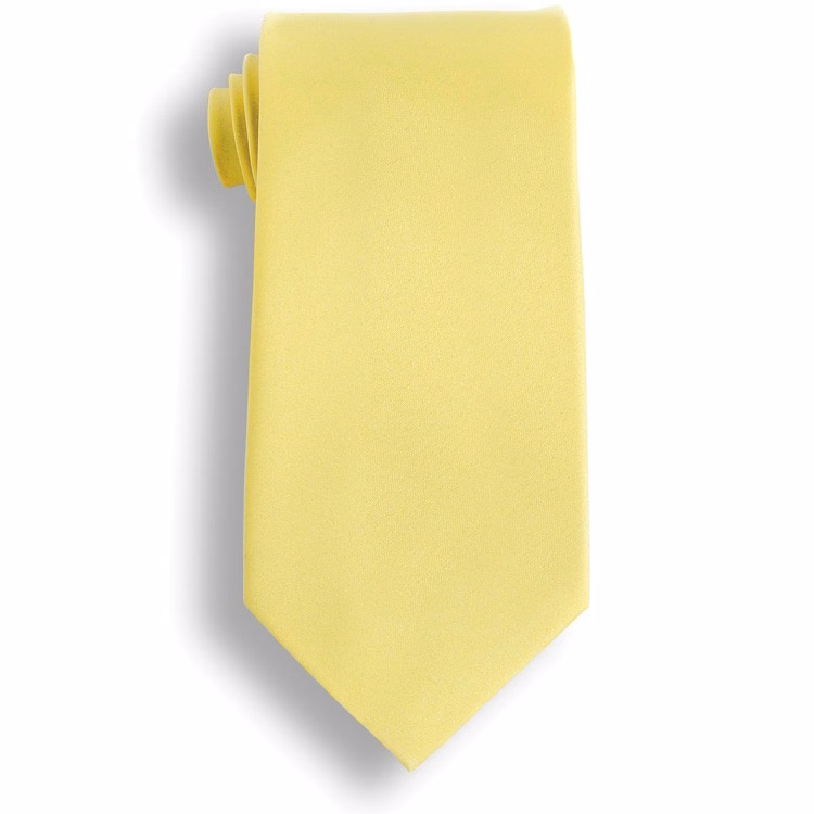 Light Yellow Polyester Satin Tie