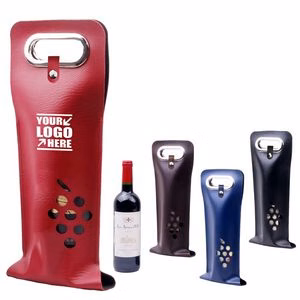 Buckled PU Leather Wine Bag With Grape Window