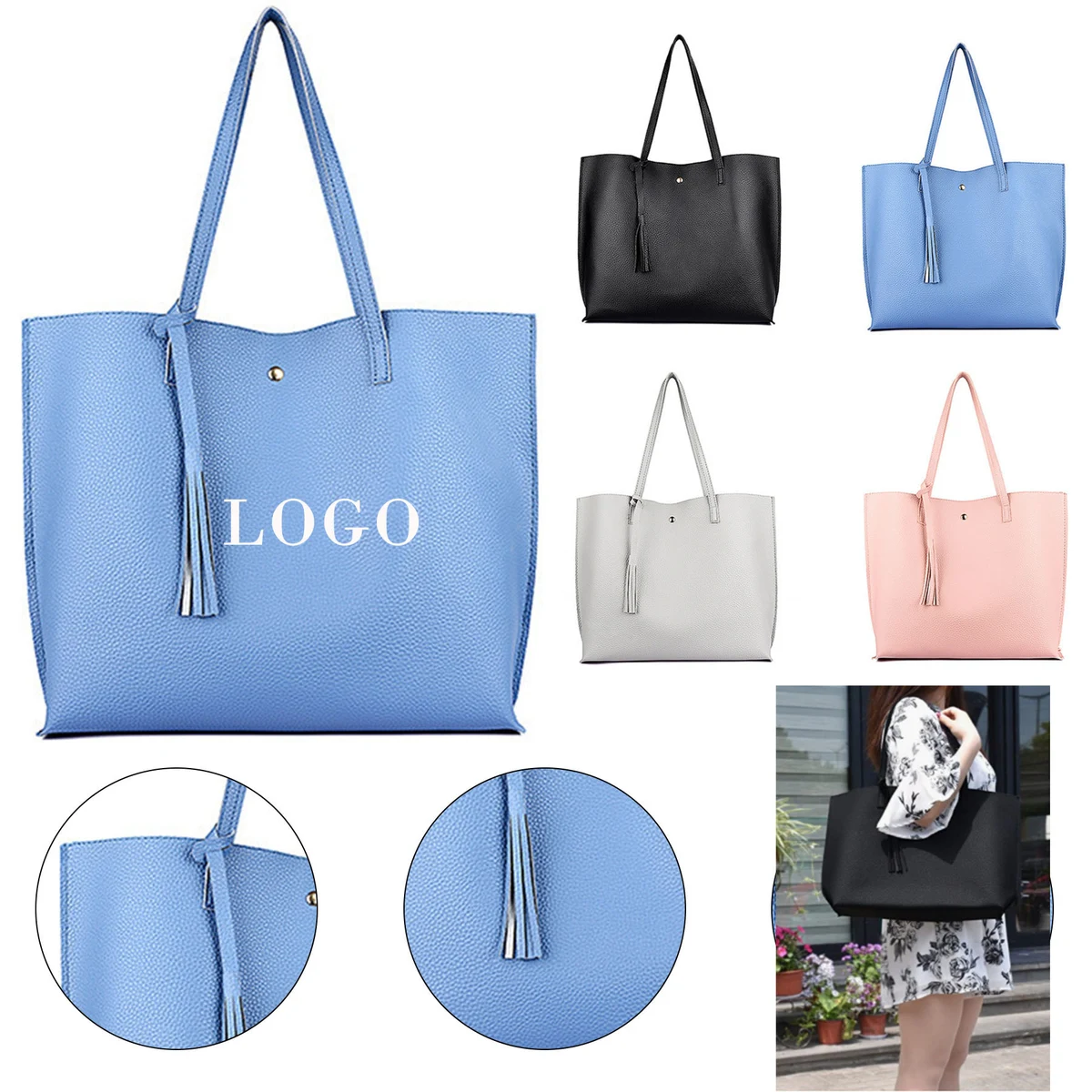 Women's Soft Faux Leather Tote Bag 1