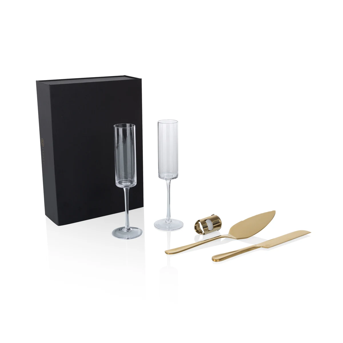 Arbane Champagne Glass Set with Cake Knife 1
