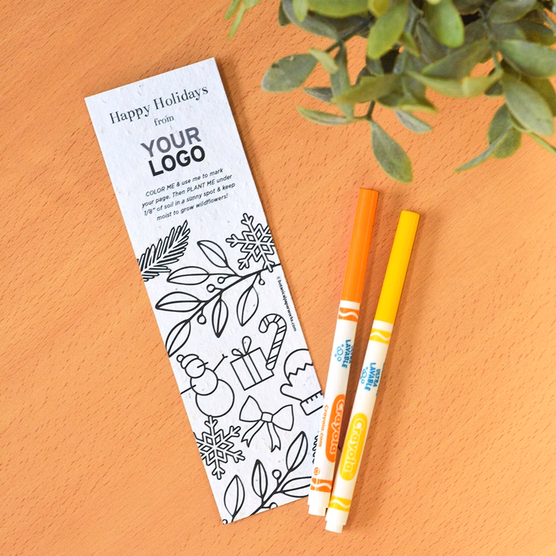 Festive Cheer Color Me Seed Paper Bookmarks