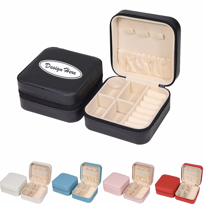 PU Leather Small Jewelry Box, Travel Portable Jewelry Case for Ring, Pendant