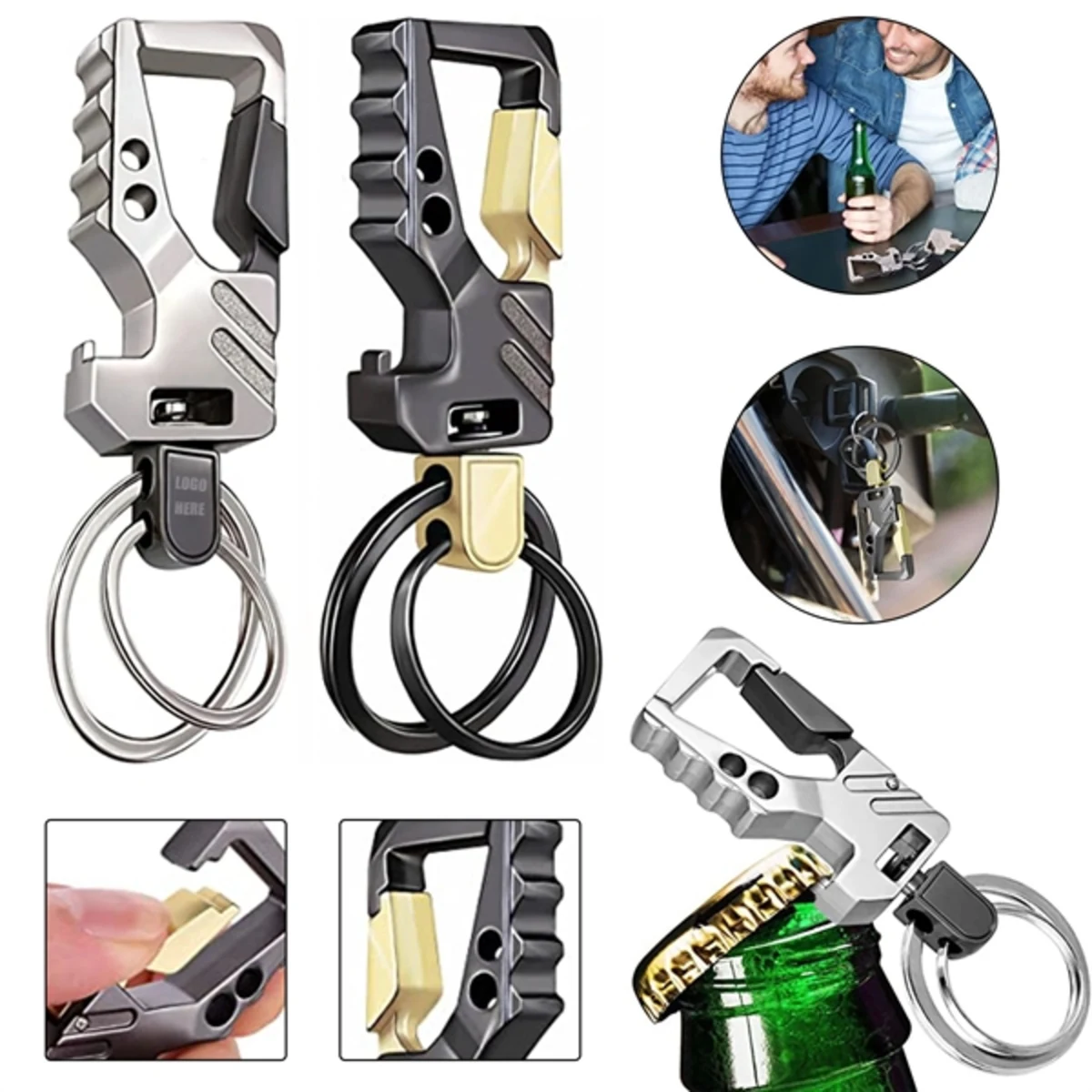 Bottle Opener Keychain Auto Car Keys Tactical Carabiner
1