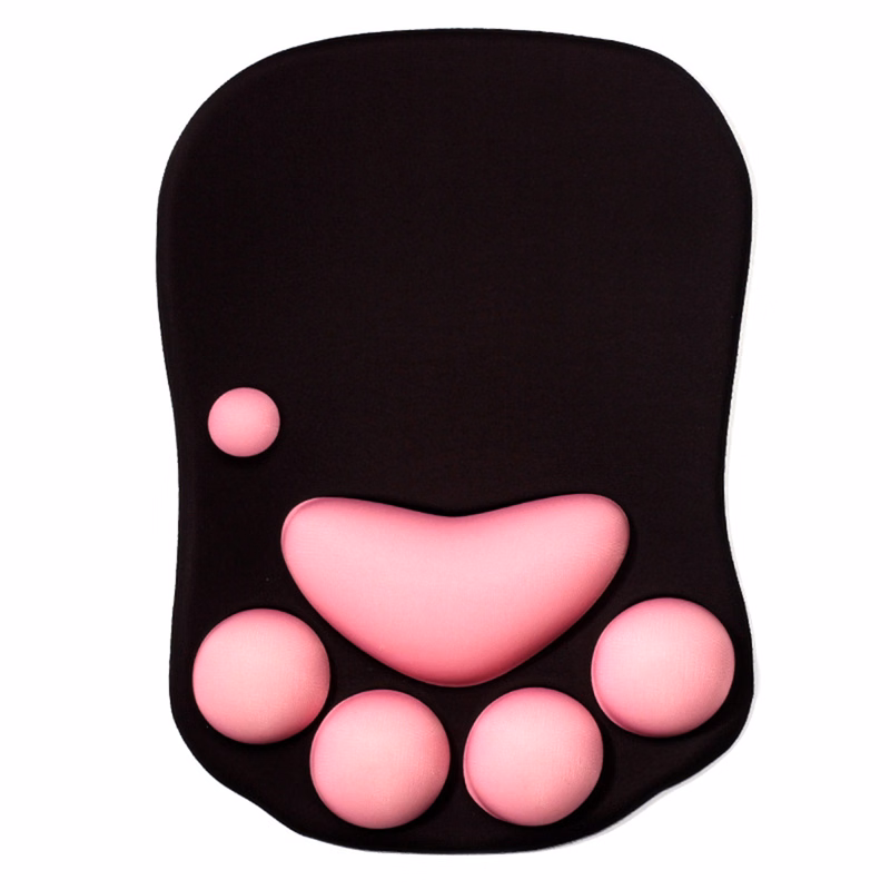 Pink Cat Paw Wrist Stand Mouse Pad