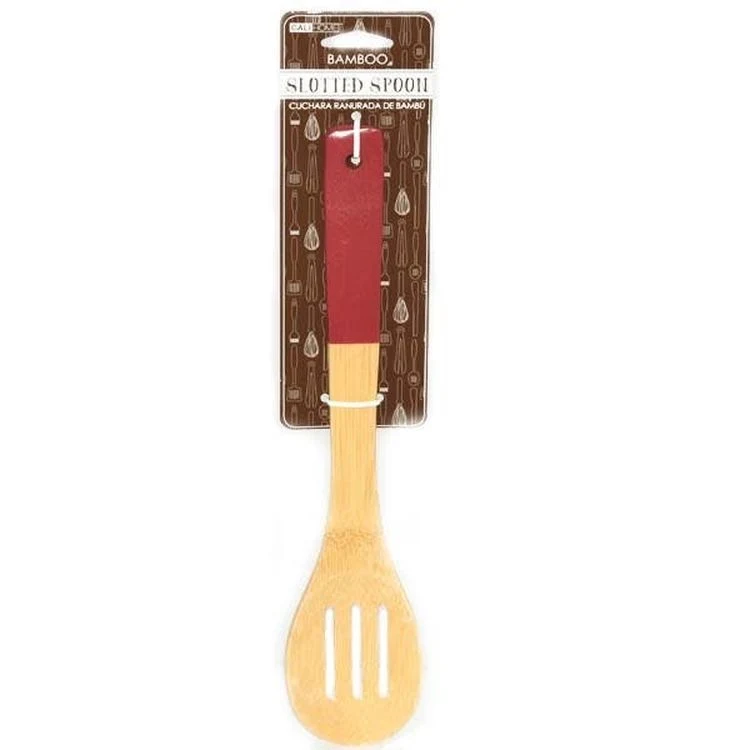 Bamboo Slotted Spoons - Red 1
