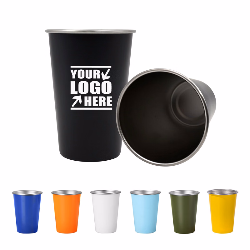 16oz Metal Pint Stainless Steel Beer Beverage Cup