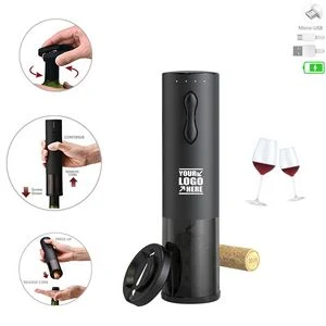 Mini Metal Rechargeable Automatic Electric Wine Opener With Foil Cutter 1
