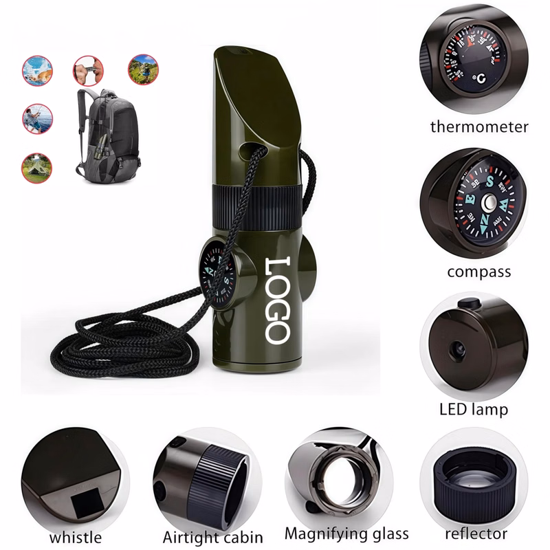 7-in-1 Outdoor Multifunctional Whistle with Lanyard