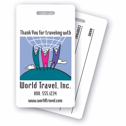 Screen Printed Poly Write-on Tag w/ Flexible Plastic Loop Strap (2"x3.5") Rectangle