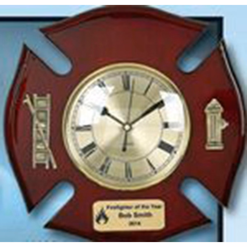 Piano Finish Fire Specialty Shield Award/ Clock (14 X 14)