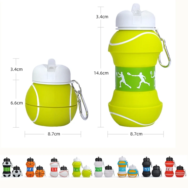 Custom Collapsible Tennis Sports Water Bottle 1