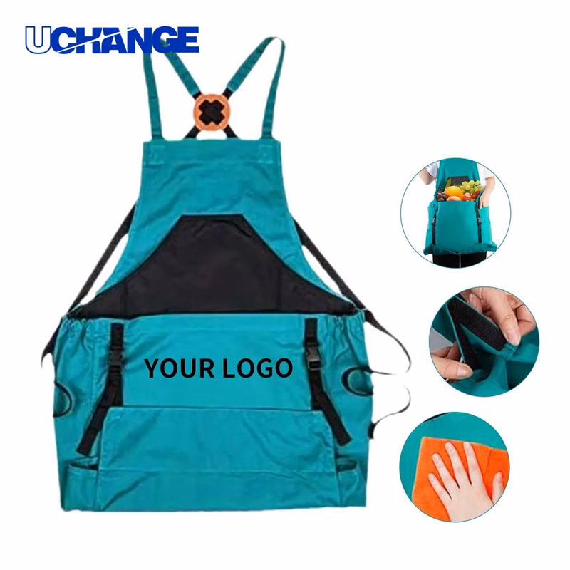 Canvas Gardening Apron with Waterproof Pocket for Outdoor Work