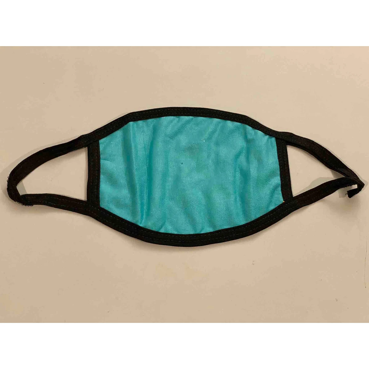 Teal Cotton Face Mask (Black Ear Loops) 1