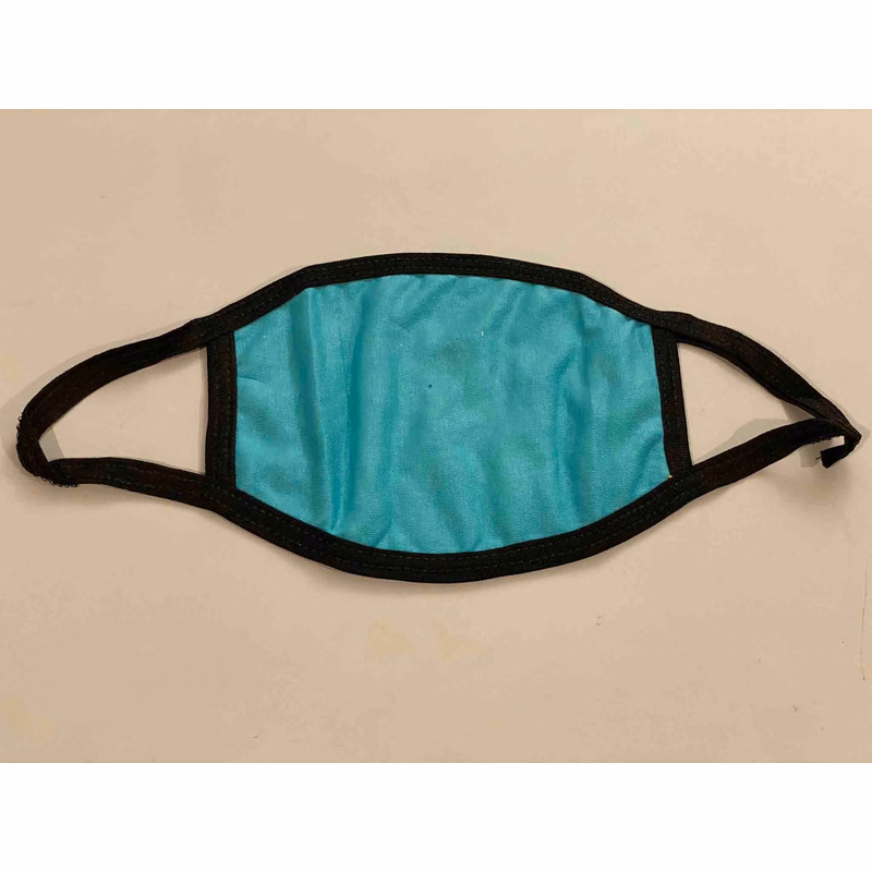 Teal Cotton Face Mask (Black Ear Loops)