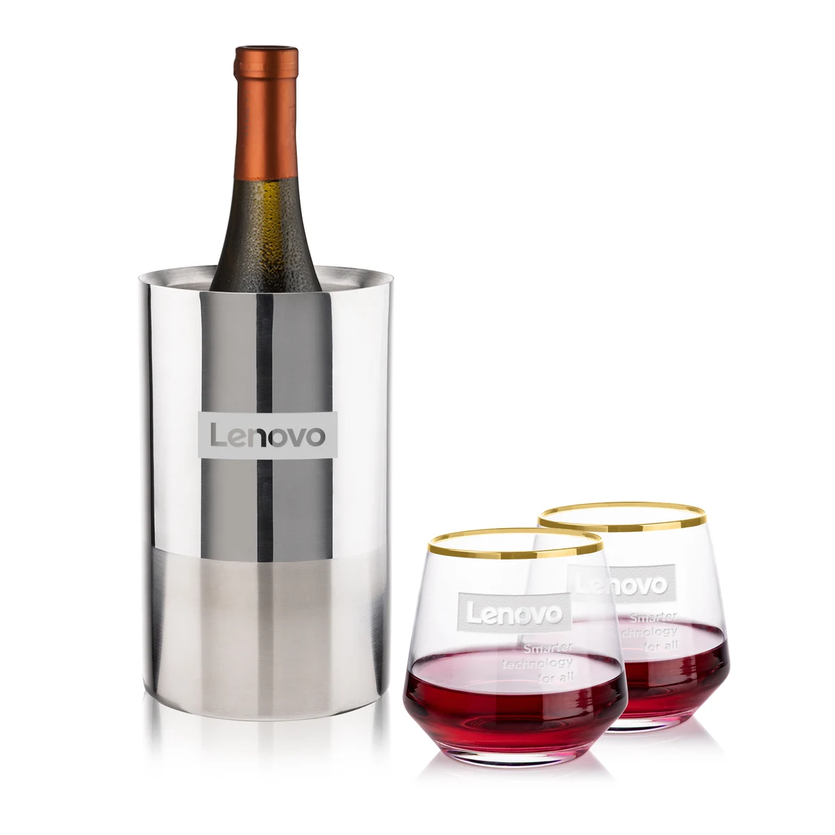 Catania Wine Cooler & Tucson Gold Rim Stemless Wine 1