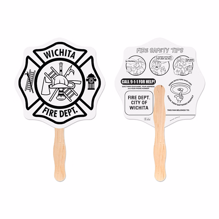 Fire Badge Shaped Hand Fan