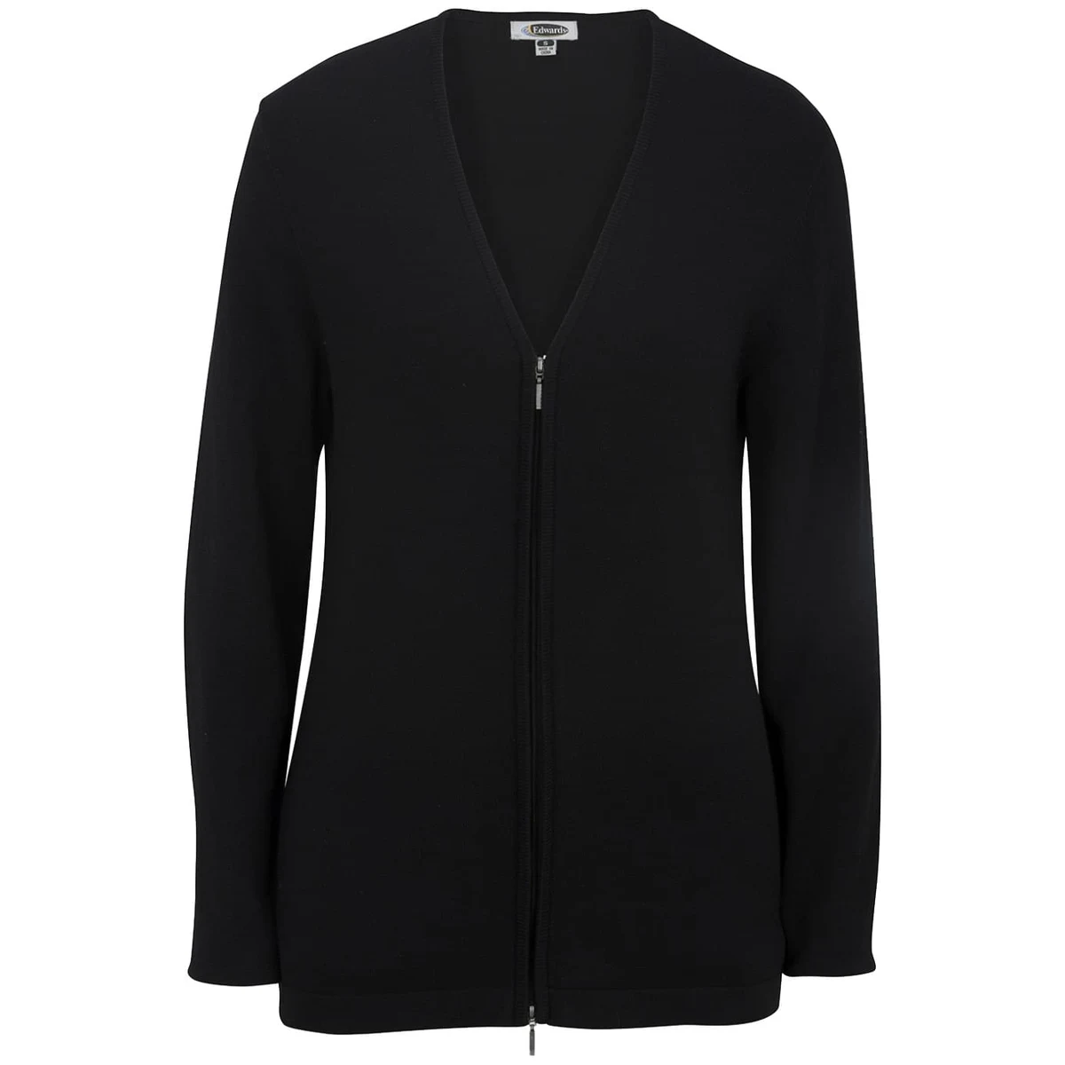 Ladies Full Zip V-Neck Cardigan Sweater 1