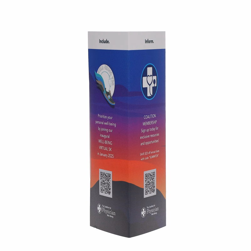 Table Tent Card Stock 12 pt 3 Sided 7.750" x 3.000" x 3.000" White Digital Print